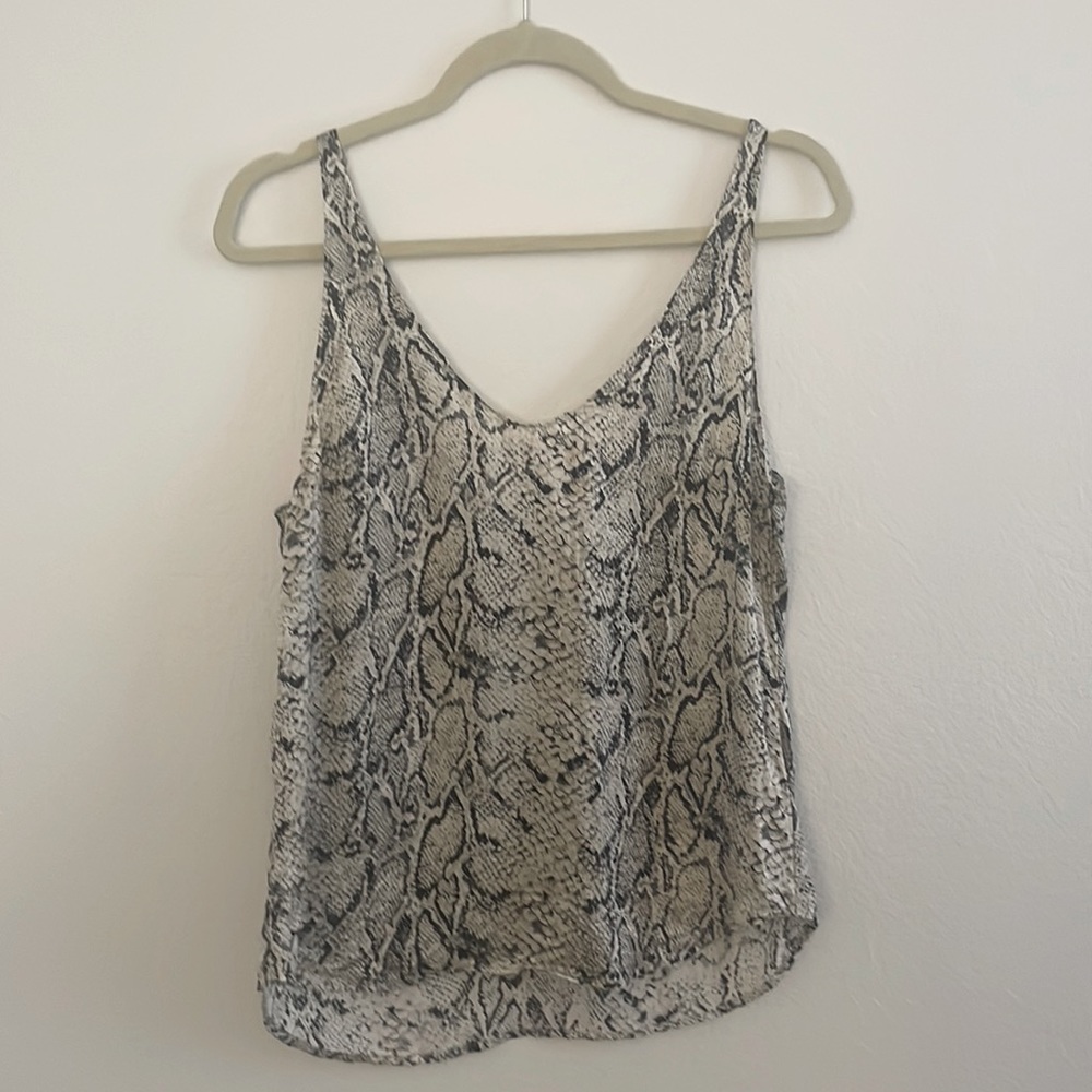 Reformation silk snake print tank